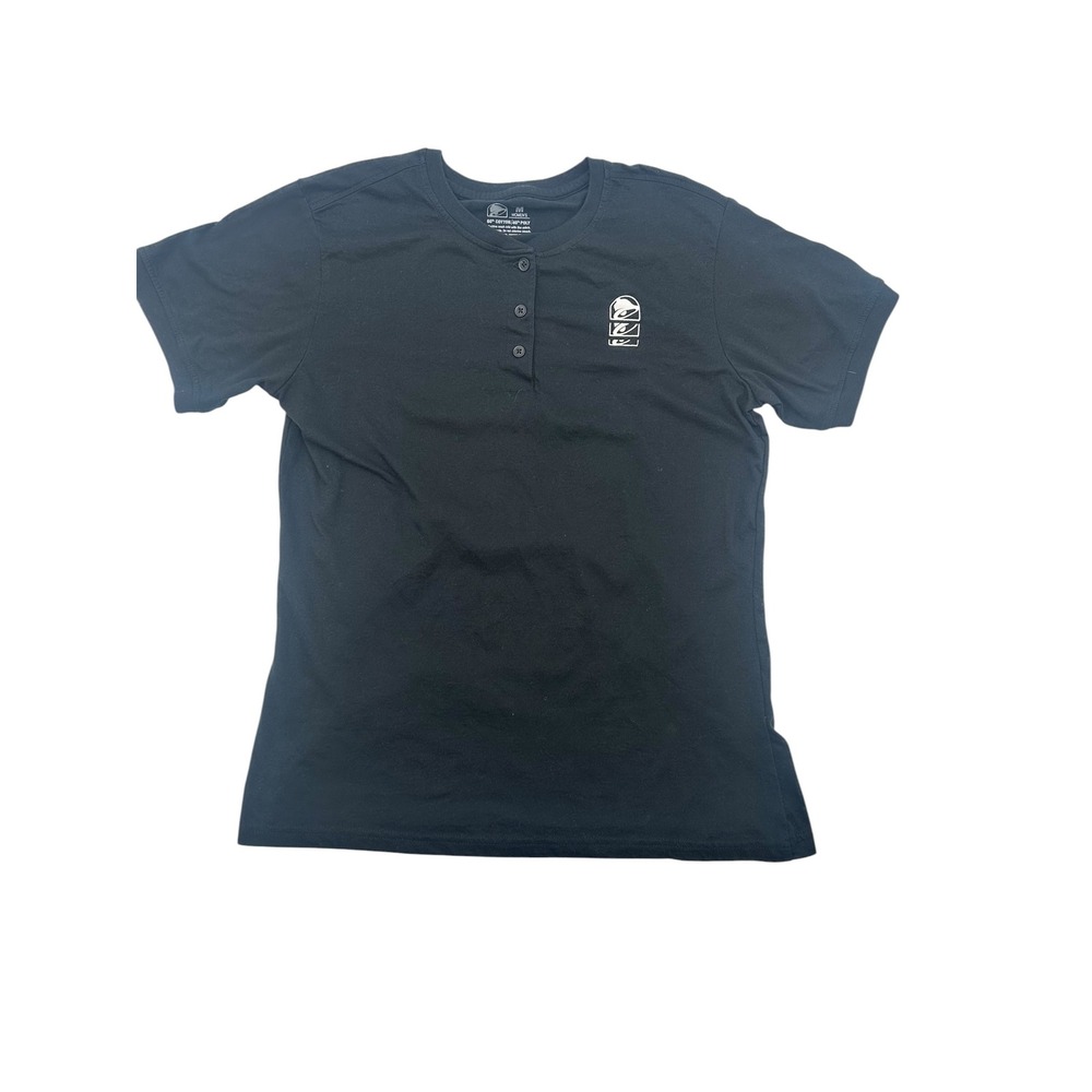 Taco Bell Womens Black Henley Shirt Medium Life Is Better With The‎ Bell Graphic